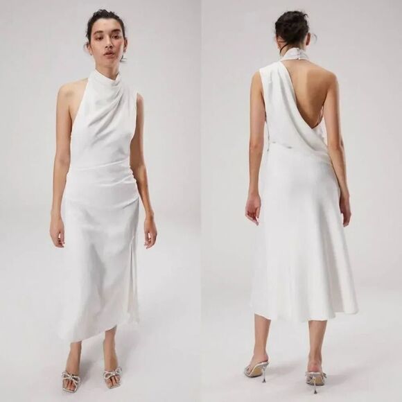 MISHA Dresses & Skirts - MISHA ROBBIA SATIN MIDI DRESS US 2 NWT $481